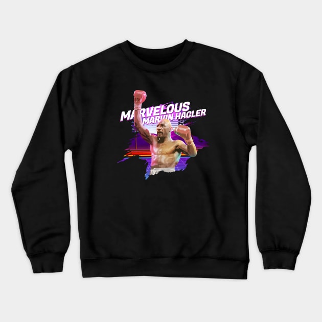 marvin hagler retrowave Crewneck Sweatshirt by aldistar